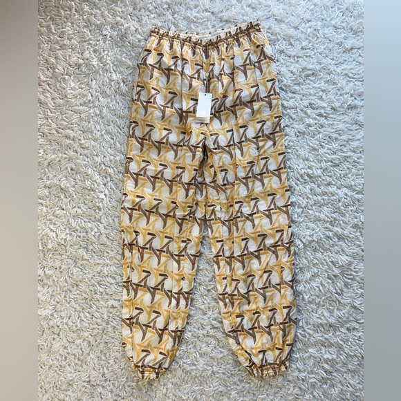 NWT Tory Burch Embroidered Cinched Cotton Ankle Pant - Picture 6 of 6